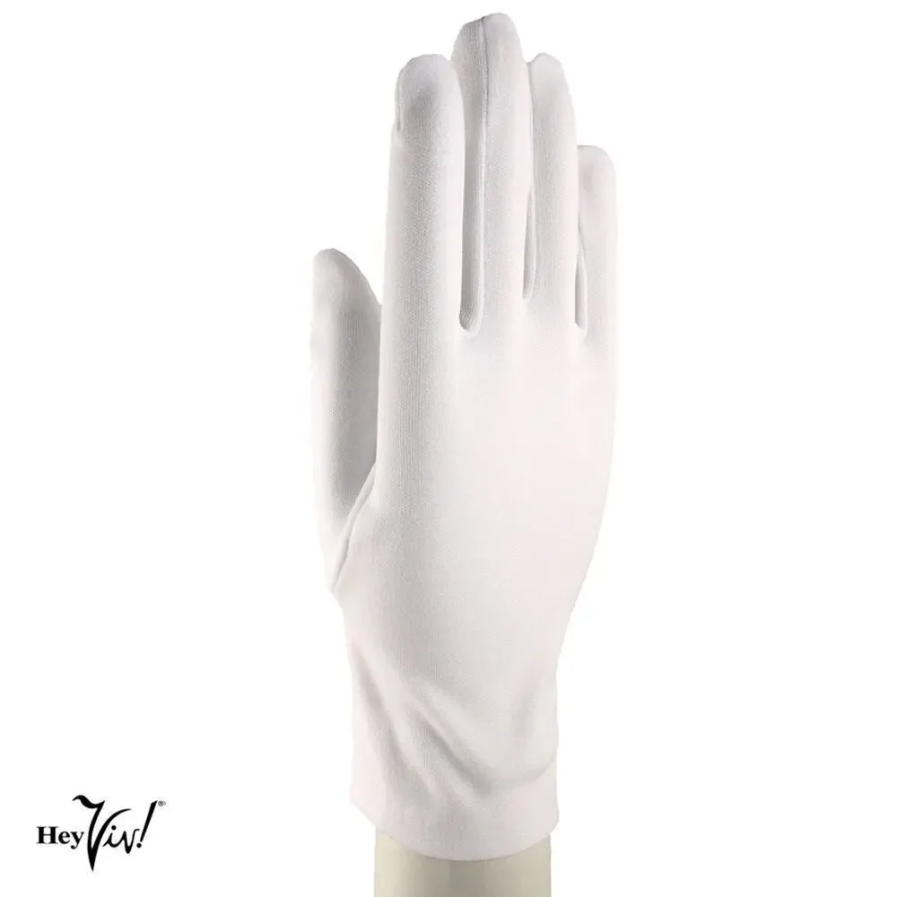 White Wrist Length Stretch Nylon Dress Gloves Wedding Church Formal - Hey Viv